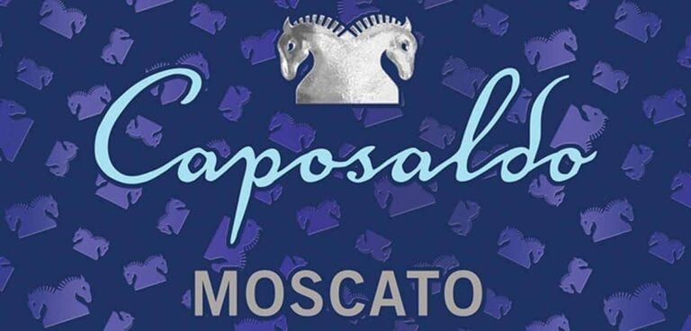 Caposaldo Moscato wine blue label from Lombardy Italy