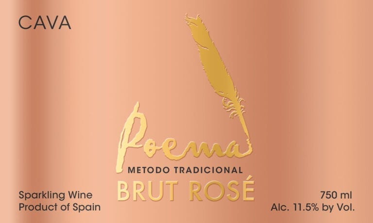 Poema Cava Brut Rose sparkling wine label
