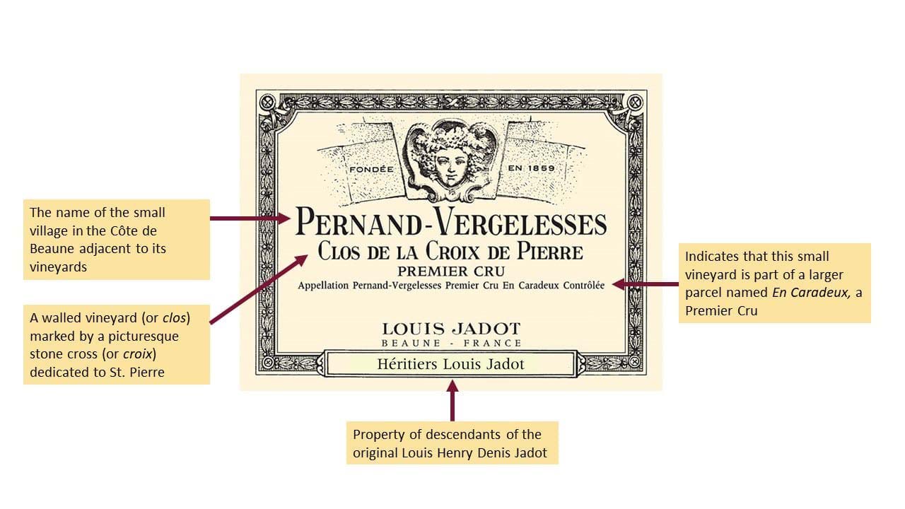 Louis Jadot Burgundy Label example - Pernand Vergelesses