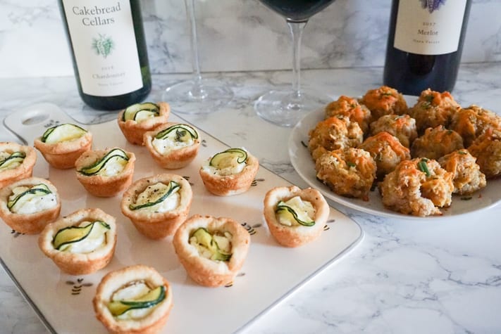 Appetizers with Cakebread Chardonnay and Merlot