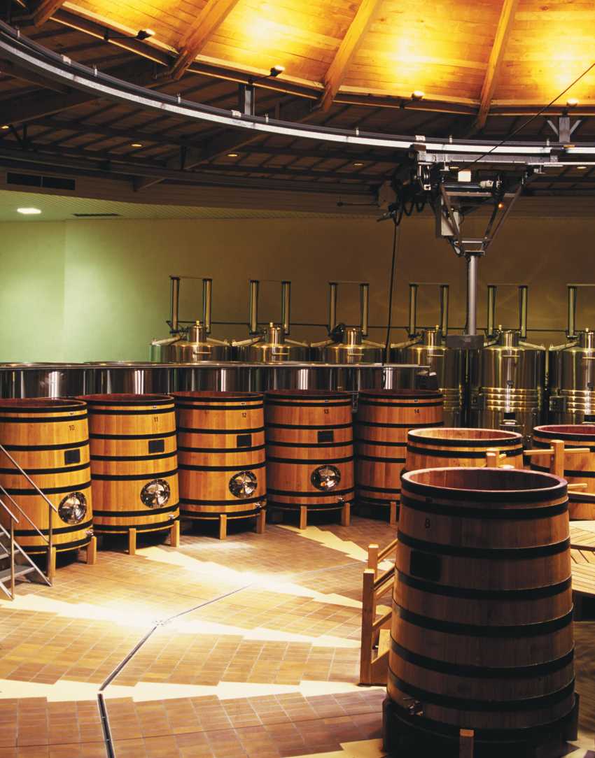 Wine barrels at Louis Jadot