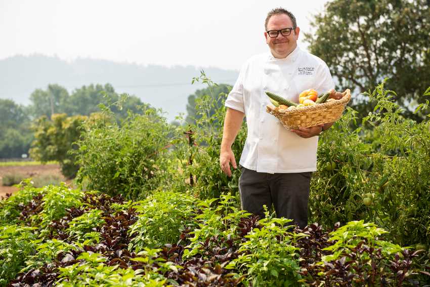 St. Francis' Chef Janiak in the garden