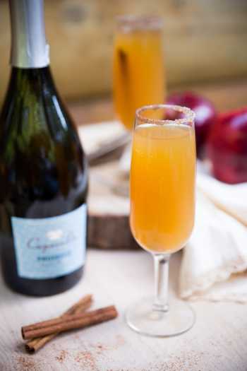 Fall cocktail - Prosecco and Apple Cider Mimosa