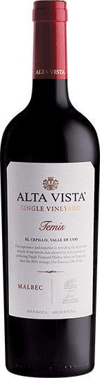 Alta Vista Temis Single Vineyard Malbec wine bottle from Mendoza, Argentina